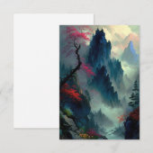 Carte plat Dreamy Misty Mountain Landcape (Devant / Derrière)