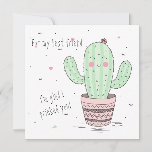 Carte Plat du meilleur ami Cactus (Devant)