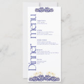 Carte plat du menu du dîner baby shower (Devant)