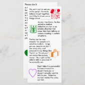 Carte Plat Enfant Mutisme Sélectif (Devant / Derrière)