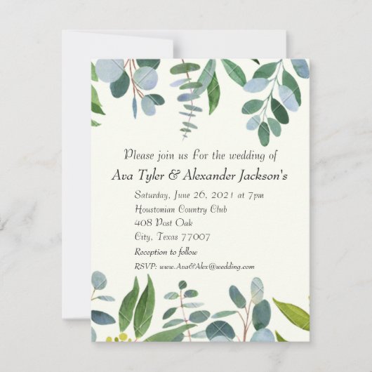 Carte plat faire-part de mariage (Devant)