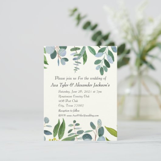 Carte plat faire-part de mariage (Debout devant)