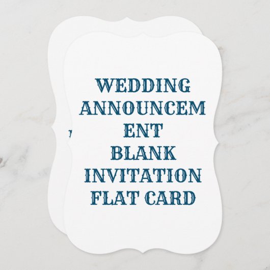 CARTE PLAT faire-part de mariage BLANC (Devant / Derrière)
