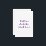 CARTE PLAT faire-part de mariage BLANC<br><div class="desc">Carte Plat Vide faire-part de mariage. Customisez avec votre design,  détails' ou message. Merci !</div>