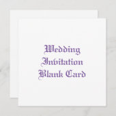 CARTE PLAT faire-part de mariage BLANC (Devant / Derrière)