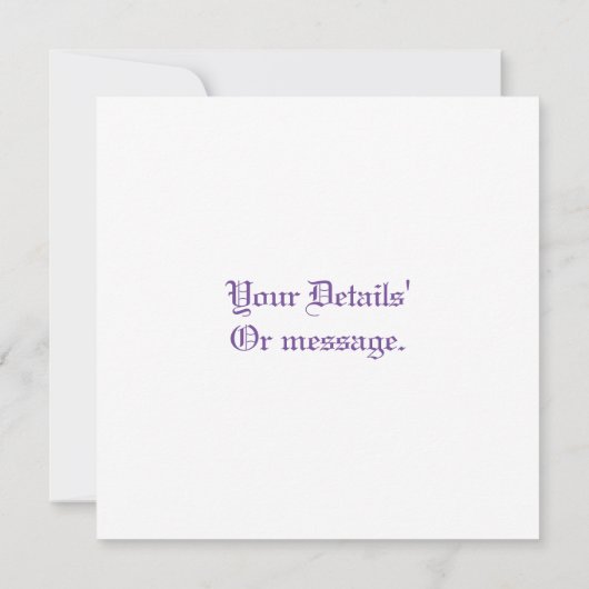 CARTE PLAT faire-part de mariage BLANC (Dos)