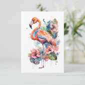 Carte plat Flamant rose (Debout devant)