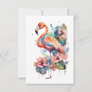 Carte plat Flamant rose