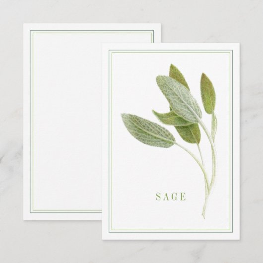 Carte plat FREGE SAGE 3.5x5 (Devant / Derrière)