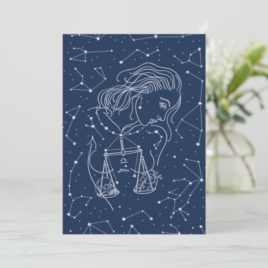 Carte plat Girl Libra Zodiac Sign (Debout devant)