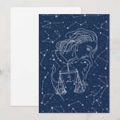 Carte plat Girl Libra Zodiac Sign (Devant / Derrière)