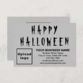 Carte plat gris d'Halloween d'affaires (Devant / Derrière)