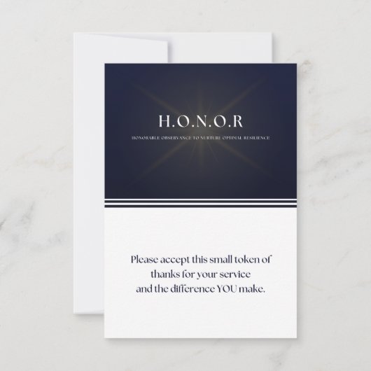 Carte plat H.O.N.O.R. (Dos)