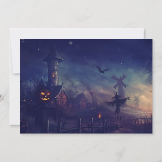 Carte Plat Halloween Haunted Faire-part de mariage (Dos)