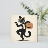 Carte Plat Halloween Witchween noir et Citrouille (Debout devant)