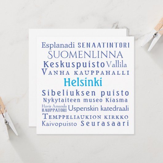Carte Plat Helsinki (Devant/Arrière en situation)