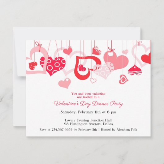 Carte plat Invitation de la Saint-Valentin (Devant)