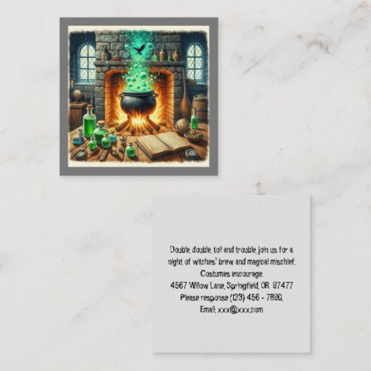 Carte Plat Invitation Halloween (Devant / Derrière)