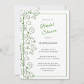 Carte Plat Invitation Vine à fleurs blanches (Devant)