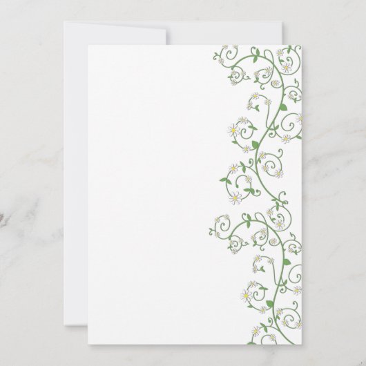 Carte Plat Invitation Vine à fleurs blanches (Dos)