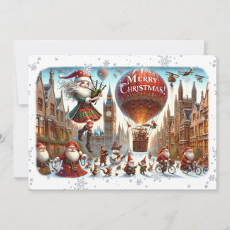 Carte Plat Joyeux Noël 020(ElfSanta)