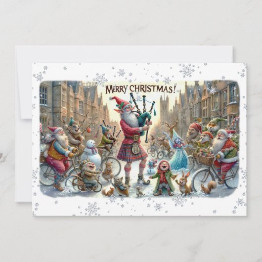 Carte Plat Joyeux Noël 025(ElfSanta) (Devant)