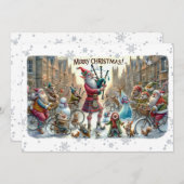 Carte Plat Joyeux Noël 025(ElfSanta) (Devant / Derrière)