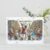 Carte Plat Joyeux Noël 025(ElfSanta) (Debout devant)