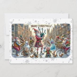 Carte Plat Joyeux Noël 025(ElfSanta)