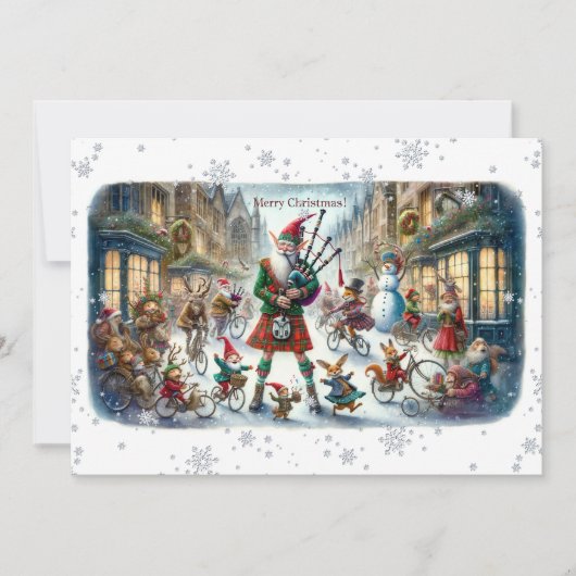 Carte Plat Joyeux Noël 029(ElfSanta) (Devant)
