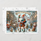 Carte Plat Joyeux Noël 031(ElfSanta) (Devant / Derrière)