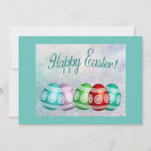 Carte plat Joyeux OEufs colorés de Pâques (Devant)