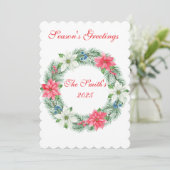 Carte Plat Luxe Pendentiste Poinsettia Noël Ca (Debout devant)