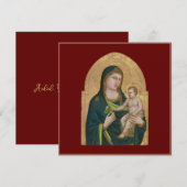 CARTE PLAT : MADONNA & ENFANT : GIOTTO : 1337 (Devant / Derrière)
