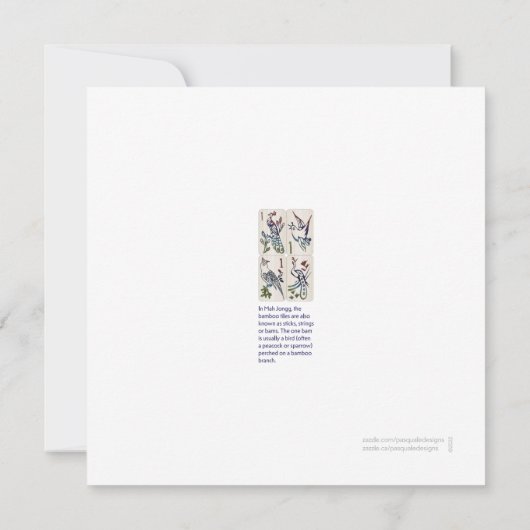 Carte plat Mah Jong One Bams (Dos)