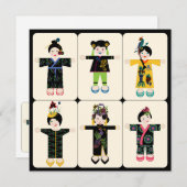 Carte plat Mah Jongg Dolls (Devant / Derrière)