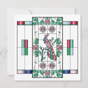 Carte plat Mah Jongg en verre teint Anniversaire