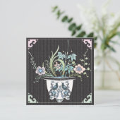 Carte plat Mah Jongg Fleurs/Oiseaux (Debout devant)