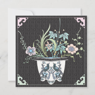 Carte plat Mah Jongg Fleurs/Oiseaux