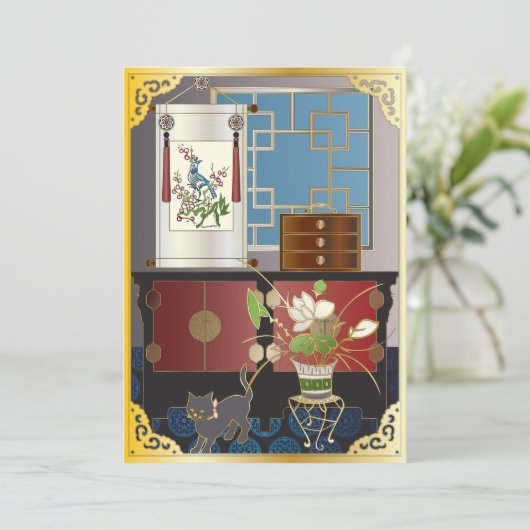 Carte plat Mah Jongg Red Cabinet (Debout devant)