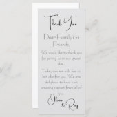 Carte plat Mariage Merci (Devant / Derrière)