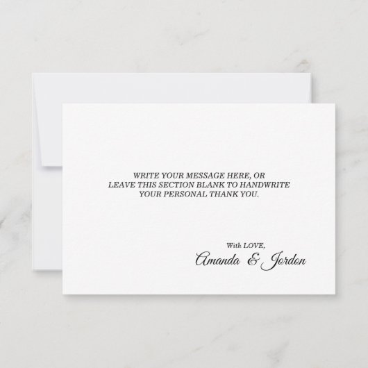 Carte plat Mariage Merci d'aquarelle turquoise (Dos)