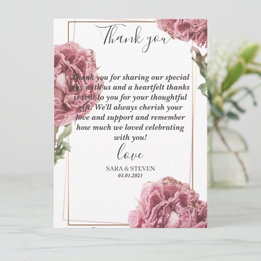 Carte plat - MERCI (Debout devant)