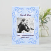 Carte Plat Merci Abstrait de bordure bleu (Debout devant)