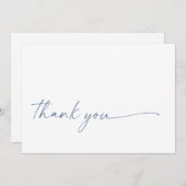 Carte Plat Merci Chic + Moderne | Bleu (Devant / Derrière)