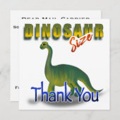 Carte Plat Merci Dinosaur (Devant / Derrière)