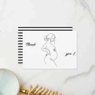 Carte Plat Merci minimaliste de grossesse art lign