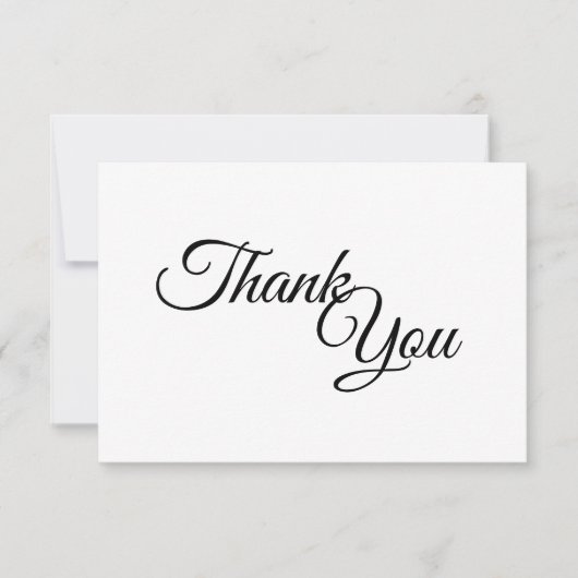 Carte Plat Merci noir blanc simple (Devant)