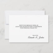 Carte Plat Merci noir blanc simple (Dos)