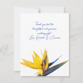 Carte Plat Merci Oiseau du paradis jaune (Devant)